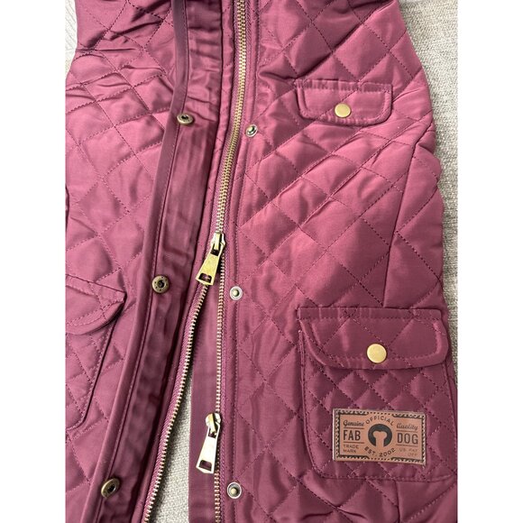 Fab Dog Burgundy Quilted Barn Coat Lined Jacket Size 18 for Dogs Winter - Picture 5 of 6